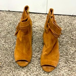 Steve Madden suede bootie, peak a boo toe,  size 6.5